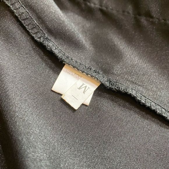 Feather Cuff/Silky Black Button up Womens Medium - Picture 3 of 7
